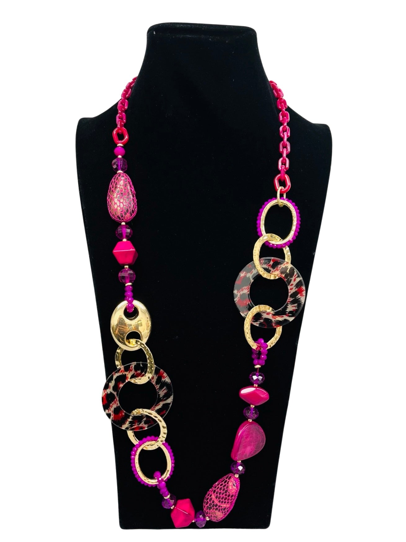 Magenta hot sale statement necklace