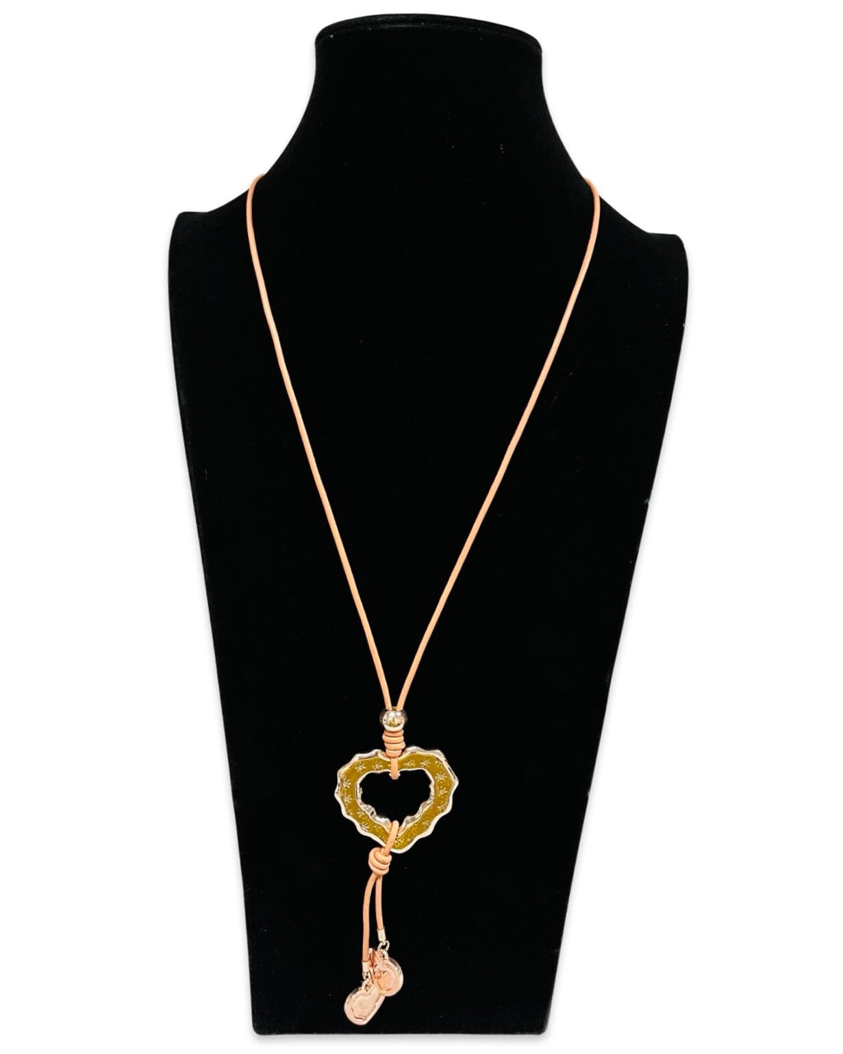 Pink & Rose  Gold Heart Statement Necklace