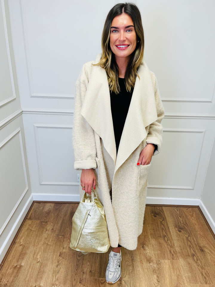 "BAILEY" Waterfall Coat-Cream