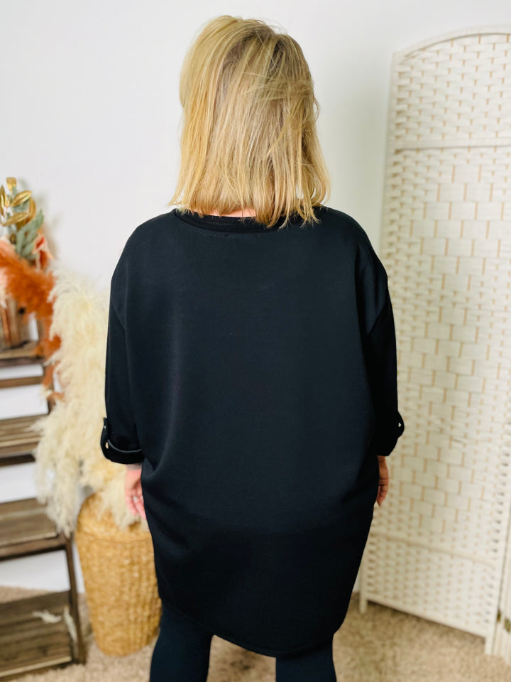 "HEIDI" Soft Tunic-Black