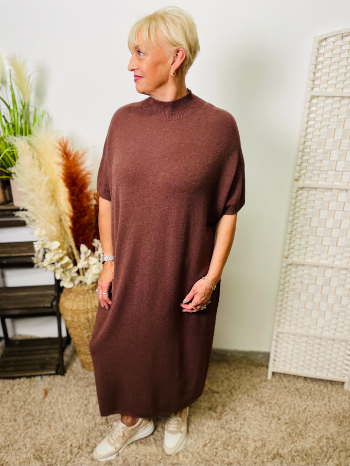 "SANDY" Maxi Jumper Dress-Brown