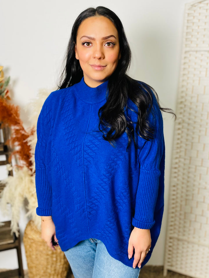 "GRACE" Knitted Jumper-Blue