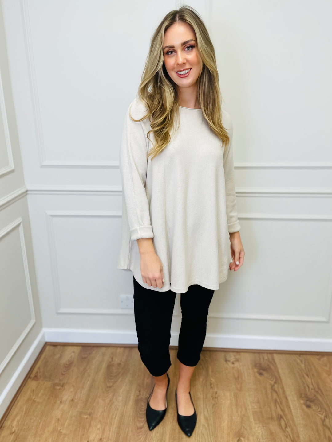 "GEORGIA" Basic Soft Jumper-Cream