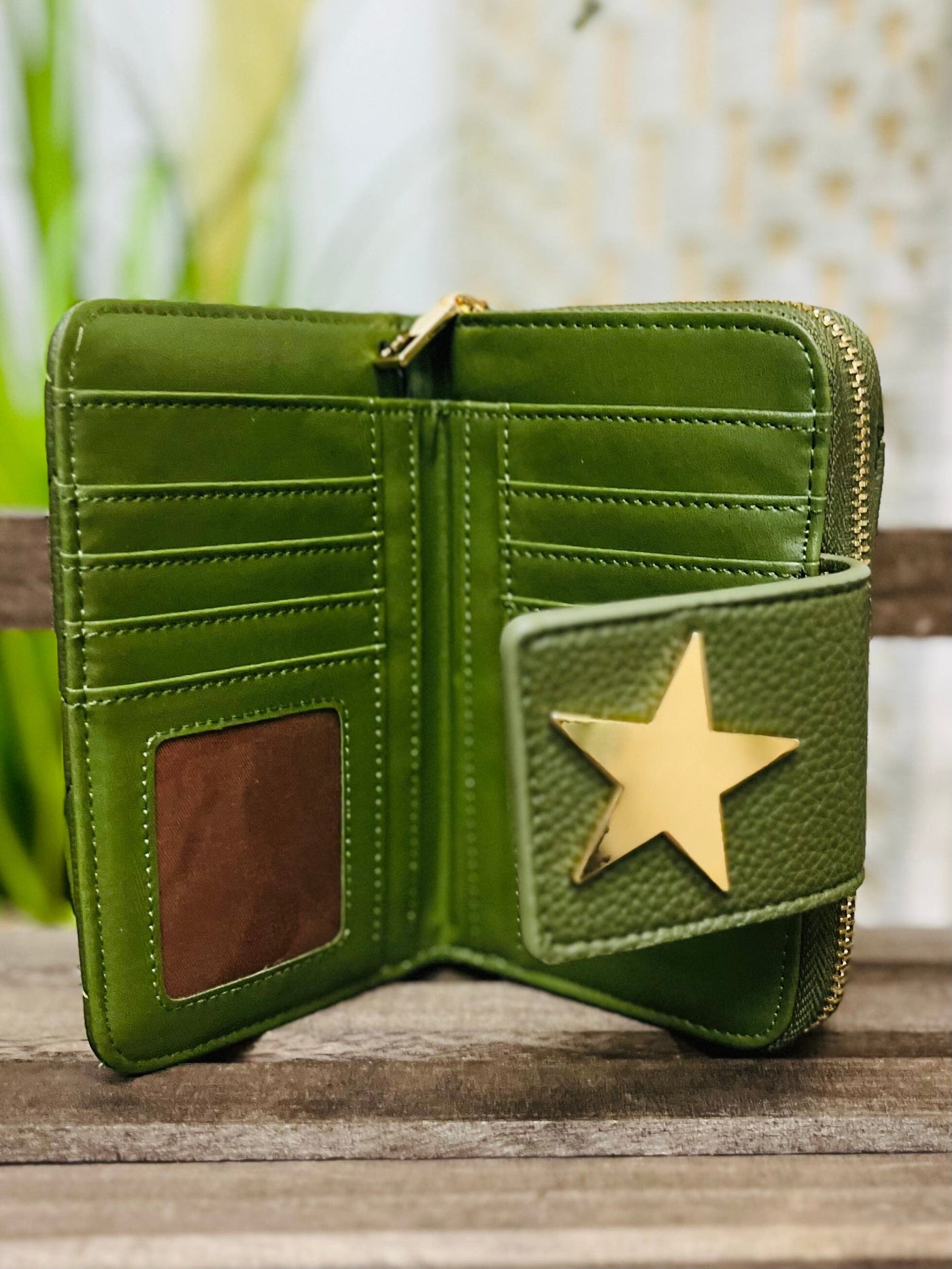 Quilted Star Purse-Green