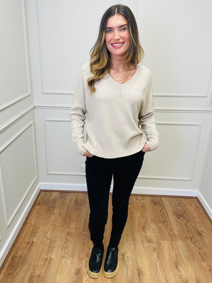 "KIKO" LUXURY Fine Knit Jumper-Sand