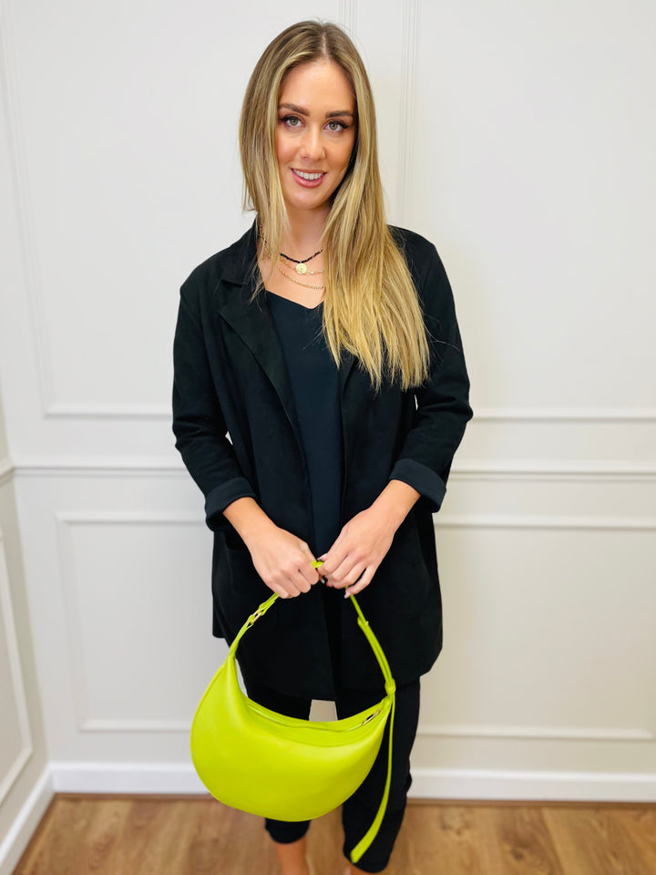 "CROSBY" Mid Length Jacket-Black