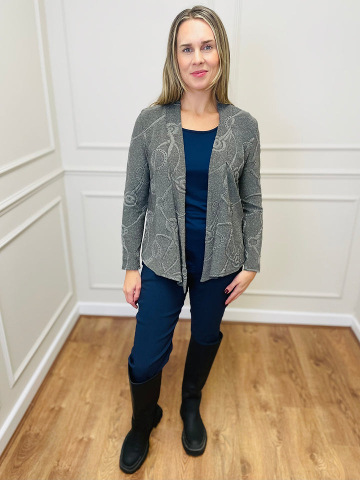 "GWYNETH" Textured Soft Knit Jacket-Green