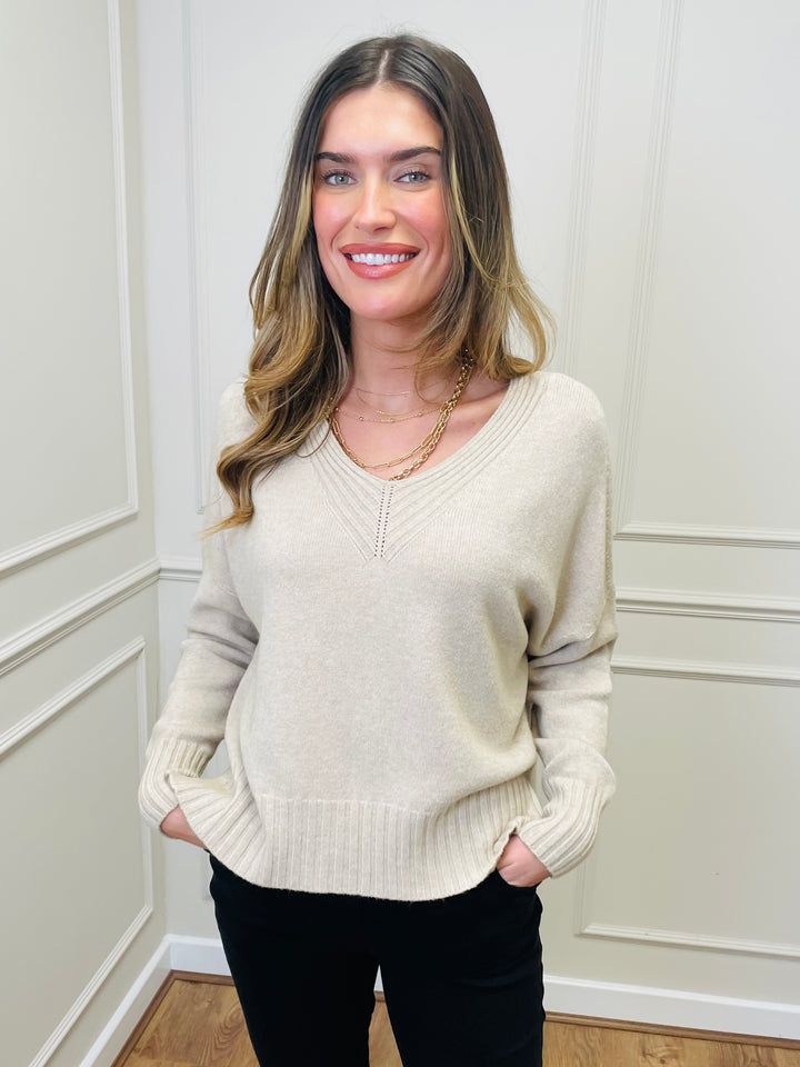 "KIKO" LUXURY Fine Knit Jumper-Sand