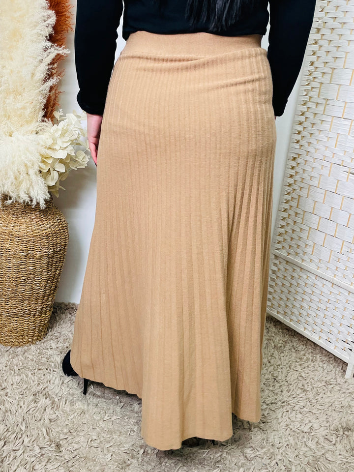 "ANNA" Maxi Skirt-Tan