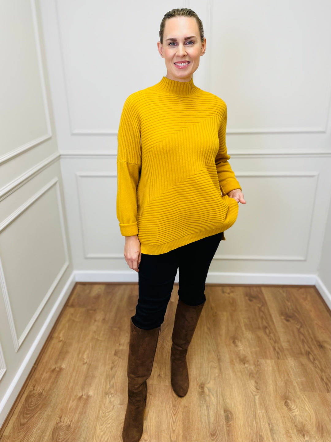"LULU" Knitted Jumper-Mustard