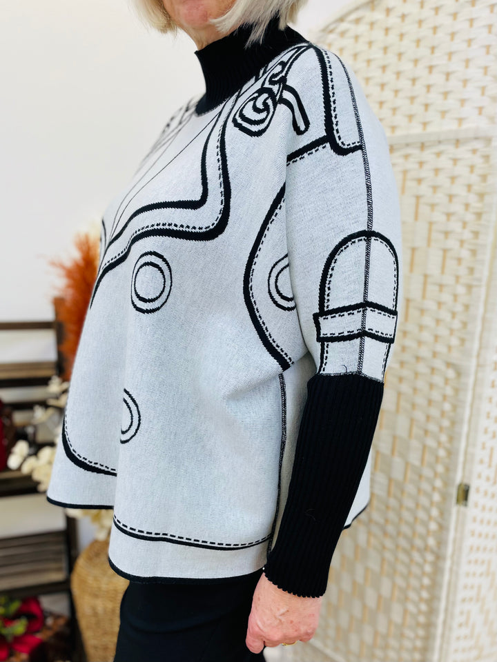 "JOY" Reversible Jumper-Black & White