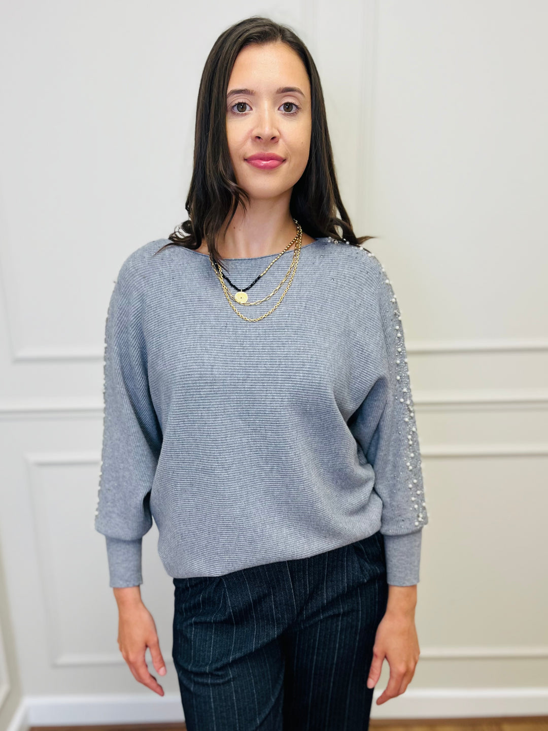 "MAYA" Pearl Jumper-Silver