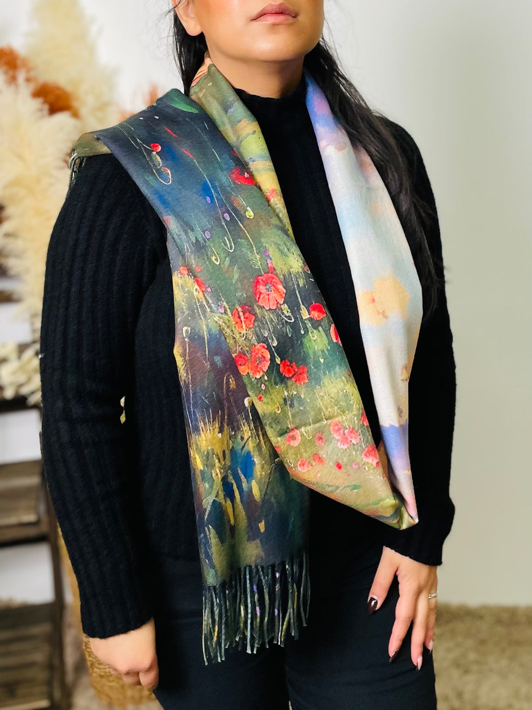 No.63 Artistic Print Scarf-Multicolour