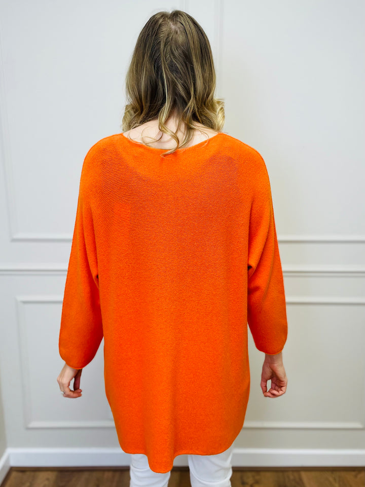 "GINNY" Basic Soft Jumper-Orange