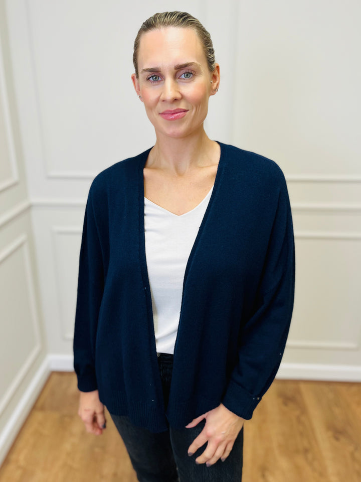 "MILA" Soft Knit Cardigan-Navy