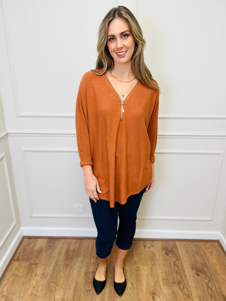 "CASSIDY" Luxury Soft Jumper-Rust Orange