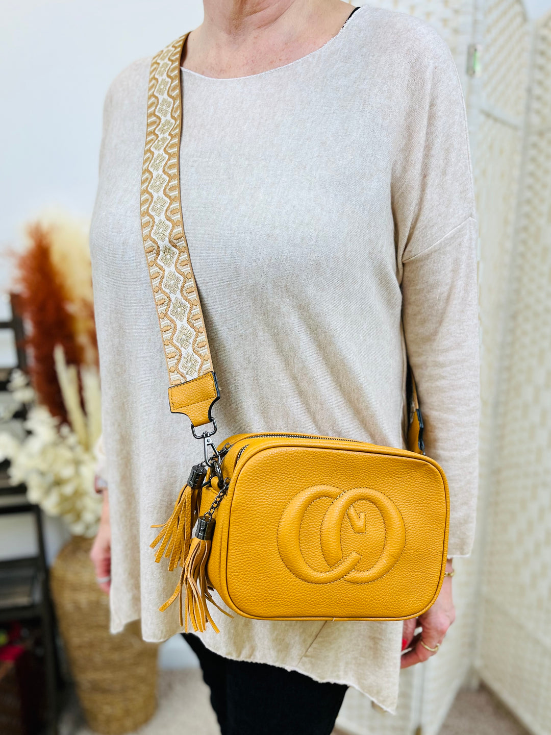 "KOURTNEY" Crossbody Handbag-Mustard