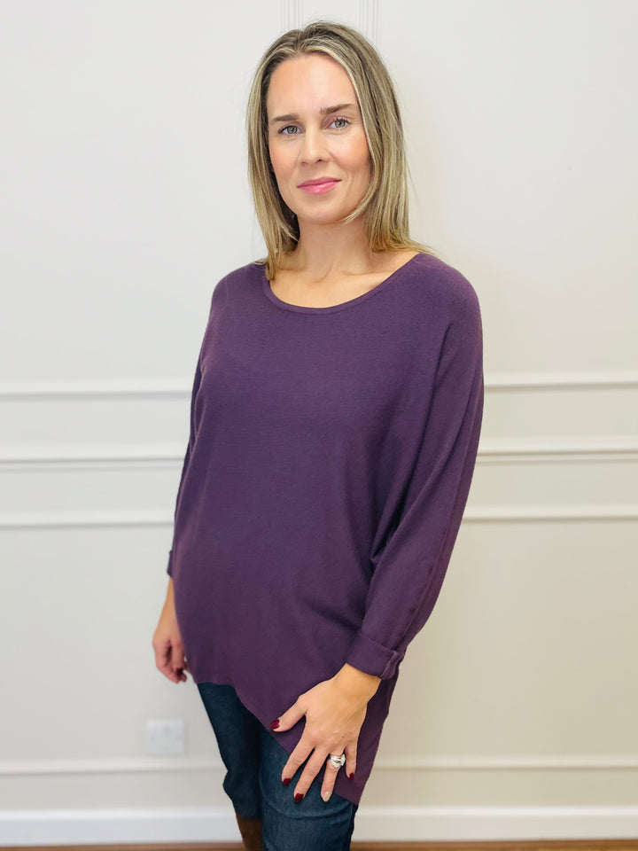"MALLORY" Basic Soft Jumper-Purple