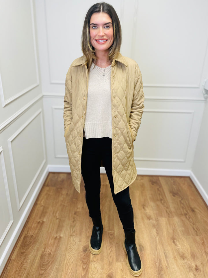 "SAMIRA" Quilted Coat-Camel