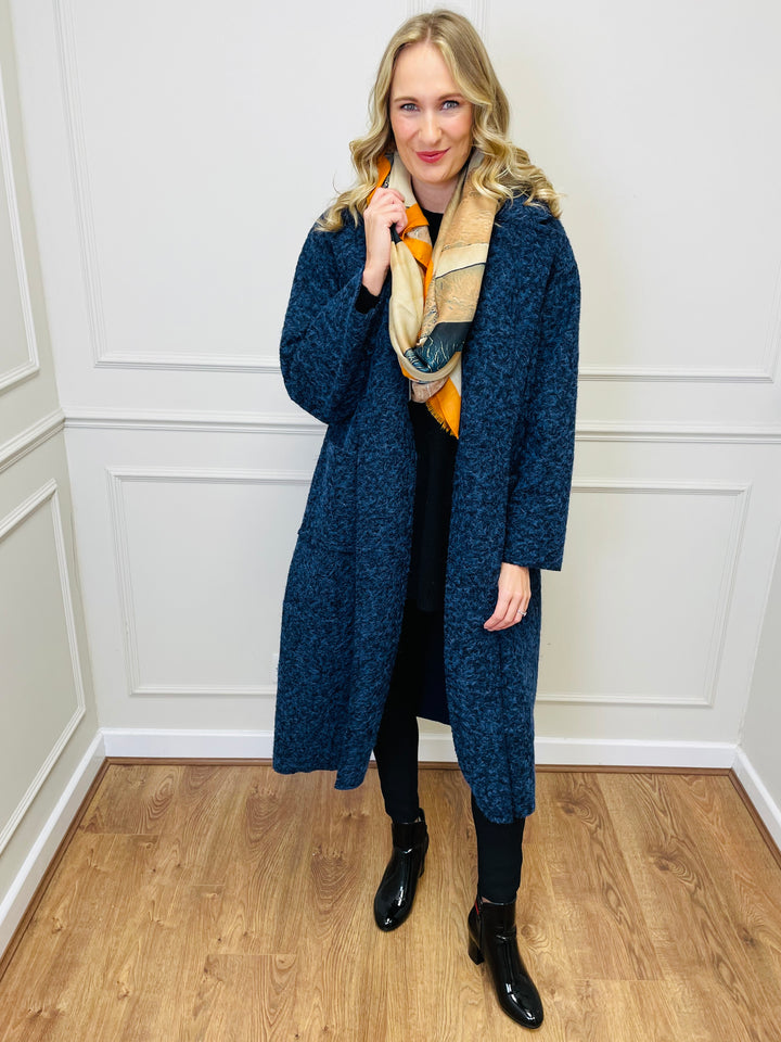 "JOSEPHINE" Longline Coat-Navy