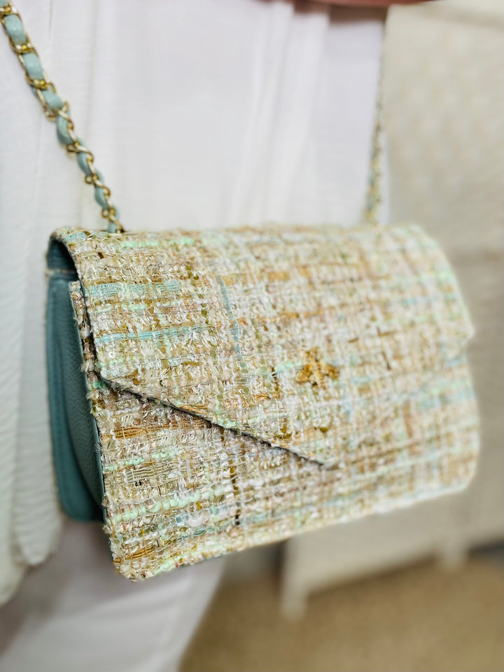 No.15 Designer Inspired Tweed Handbag-Green