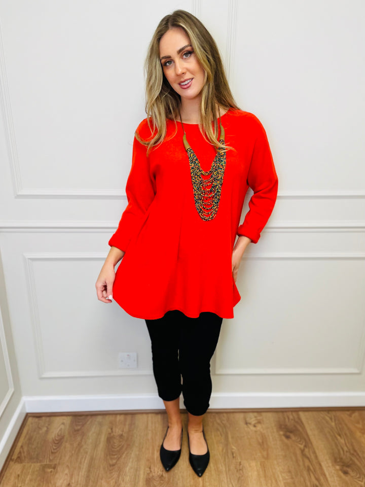 "GEORGIA" Basic Soft Jumper-Orange