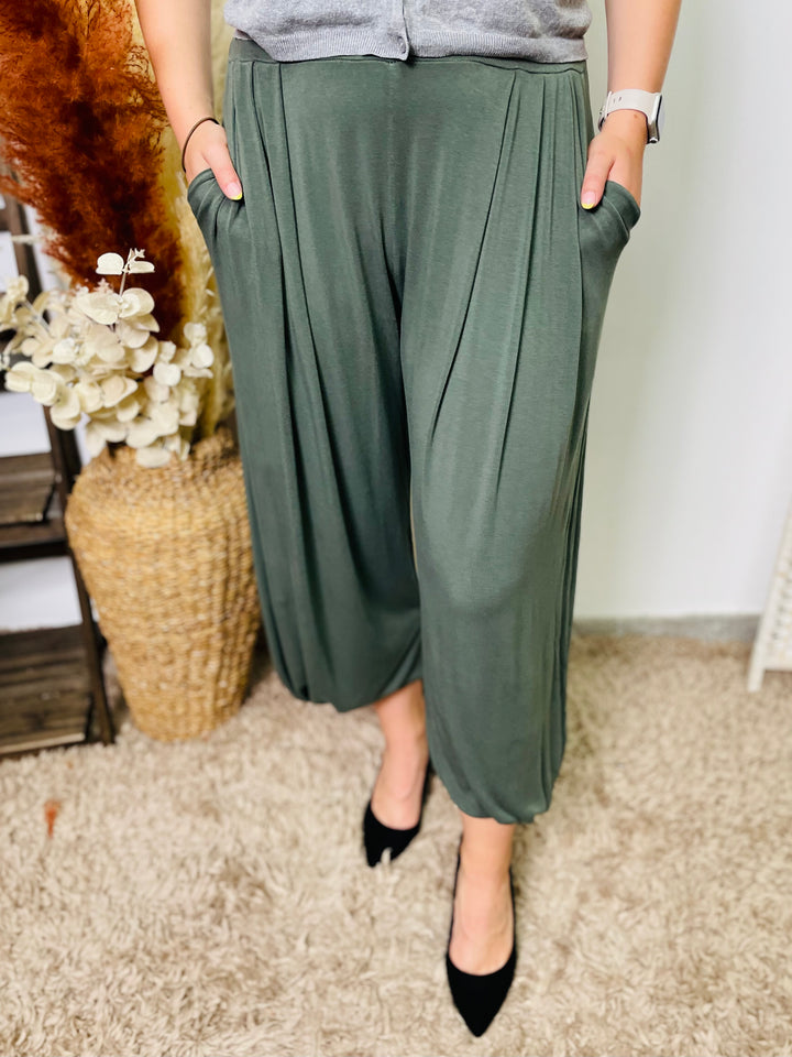 "TAMI" Harem Trouser-Khaki Green