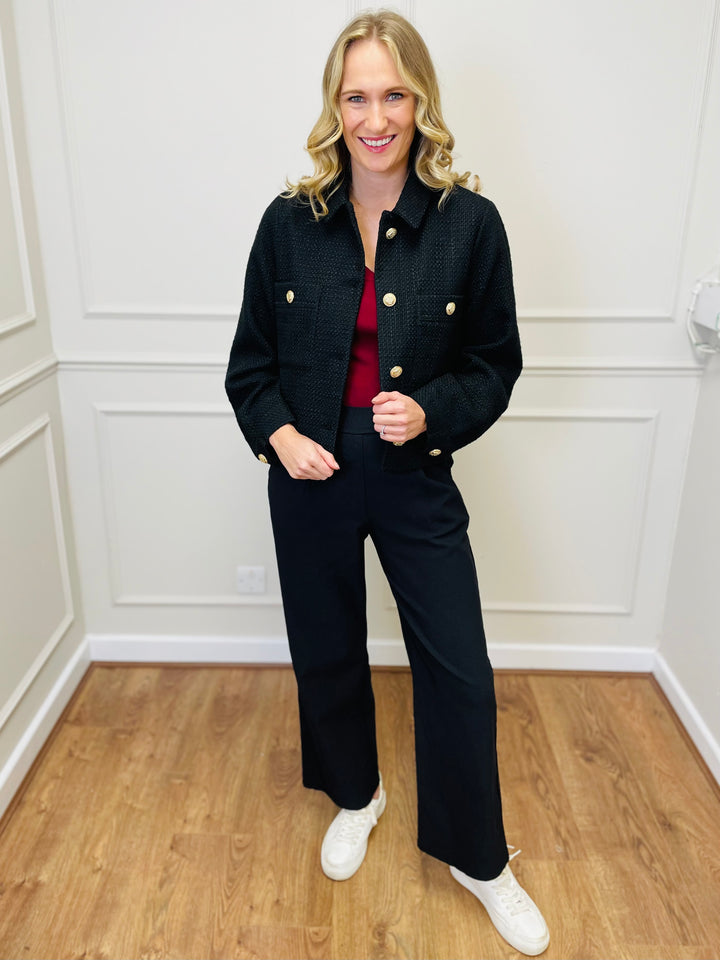 "EMILIA" Boucle Jacket-Black