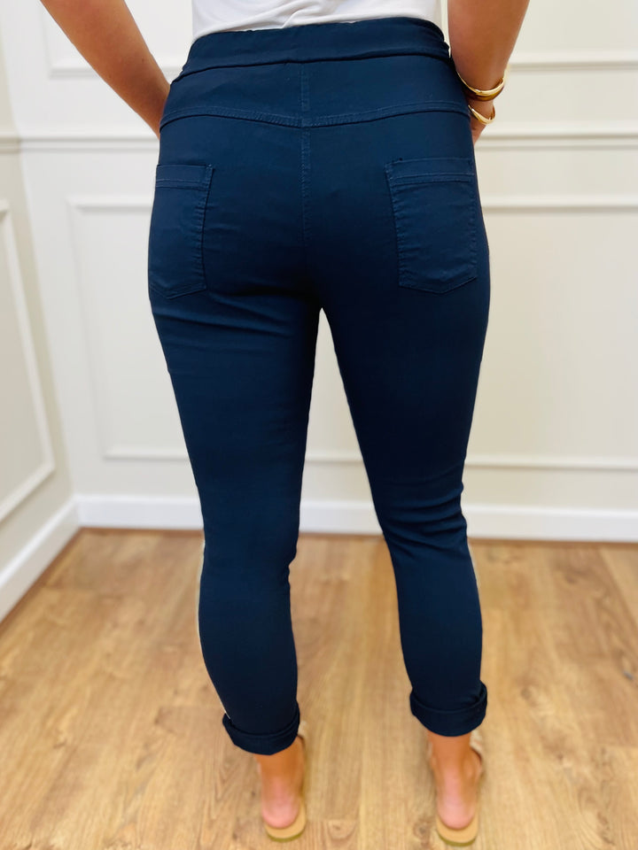 "CARMELA" Embellished MAGIC Trouser-Navy