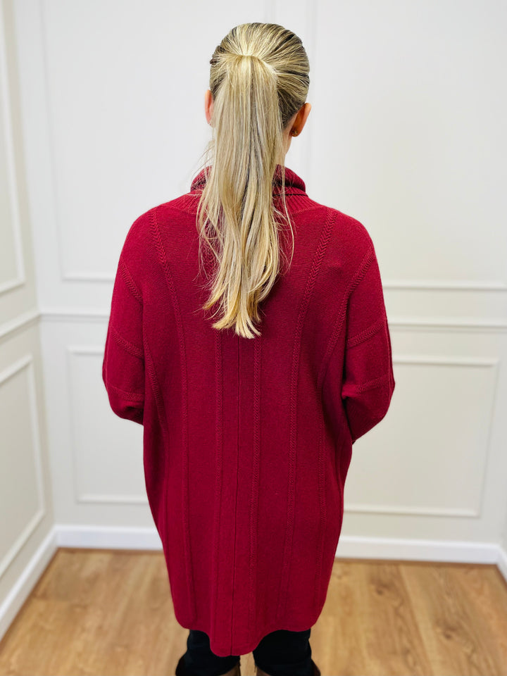 "GRACE" Knitted Jumper-Burgundy