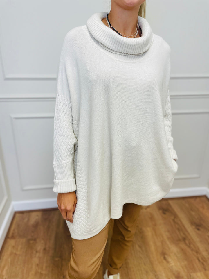 "SABRINA" Oversized Jumper-Cream