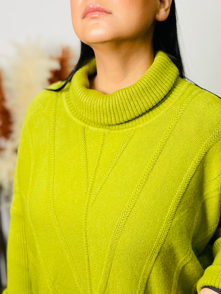 "ARIZONA" Knitted Jumper-Lime Green