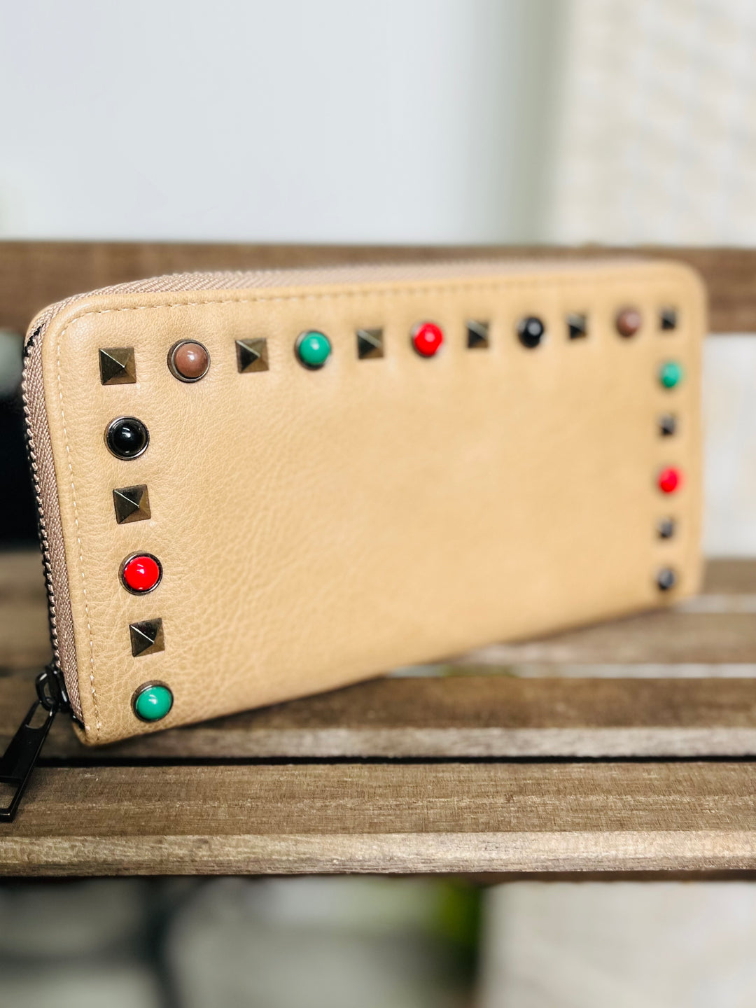 Camel Stud Detailing Purse