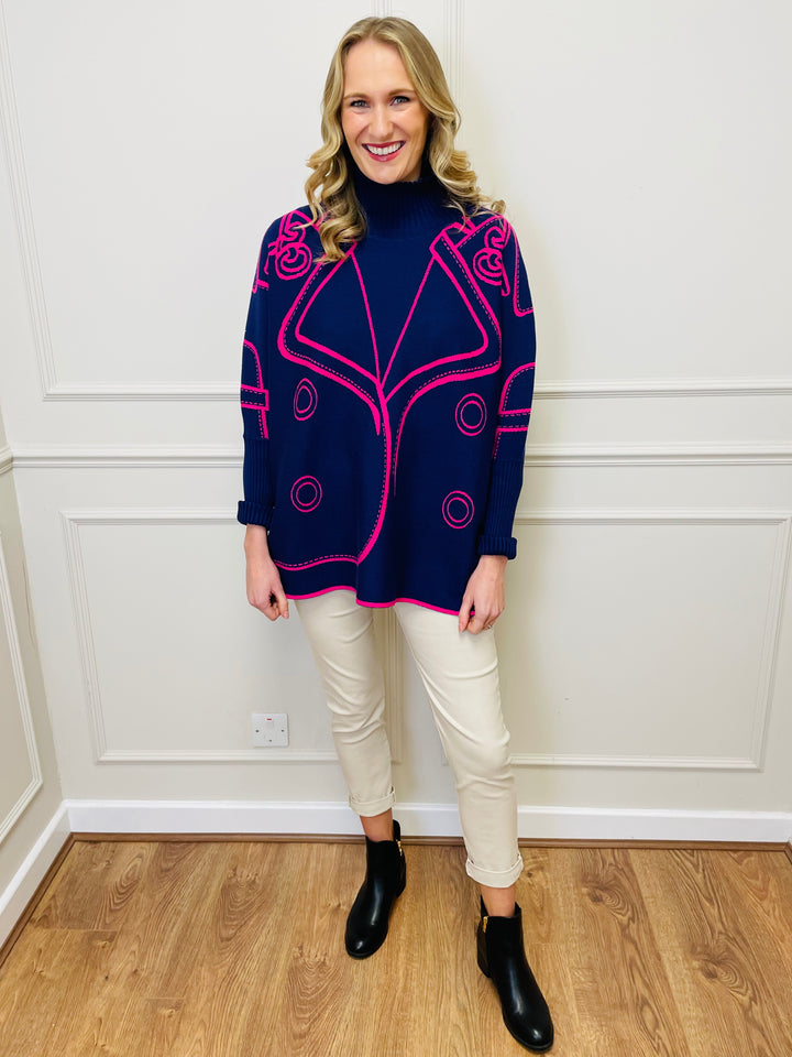 "JOY" Reversible Jumper-Pink & Purple