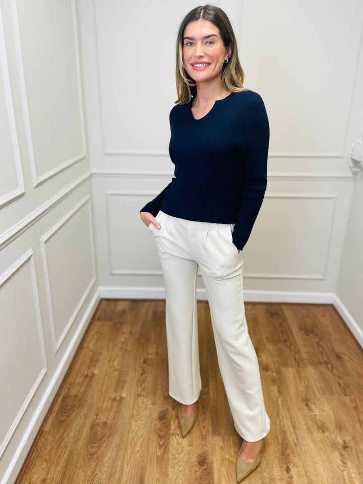 "GEMMA" LUXURY Fine Knit Jumper-Navy