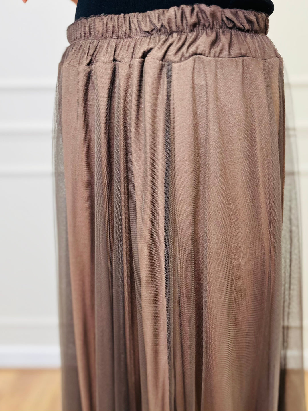 "IZZY" Tulle Skirt-Brown