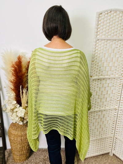 "CECILIA" Crochet Cover Up-Lime Green