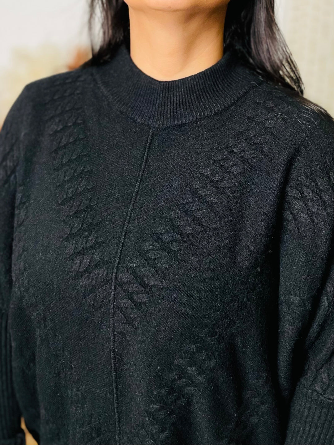 "GRACE" Knitted Jumper-Black