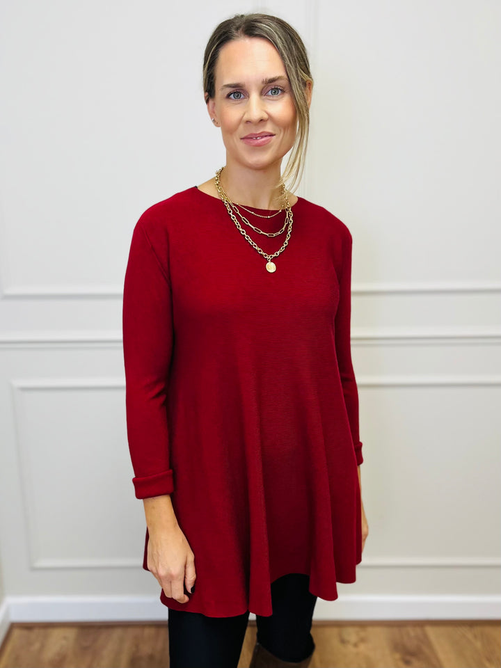 "HARRIET" Basic Soft Jumper-Wine