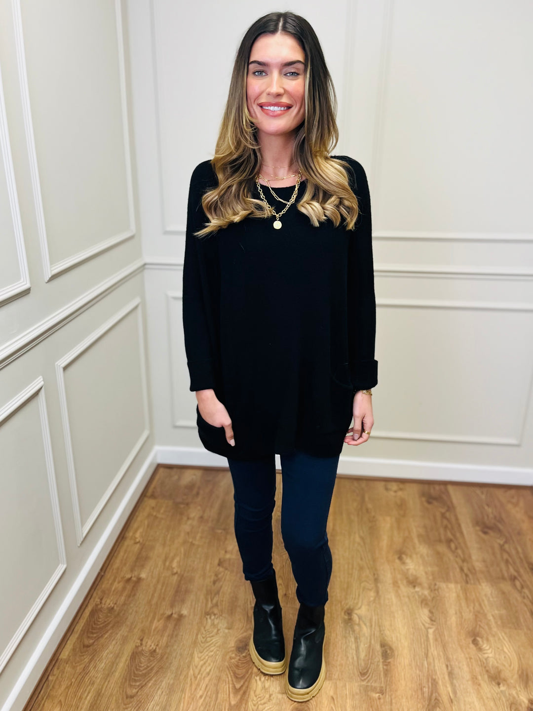 "STELLA" LUXURY Fine Knit Jumper-Black