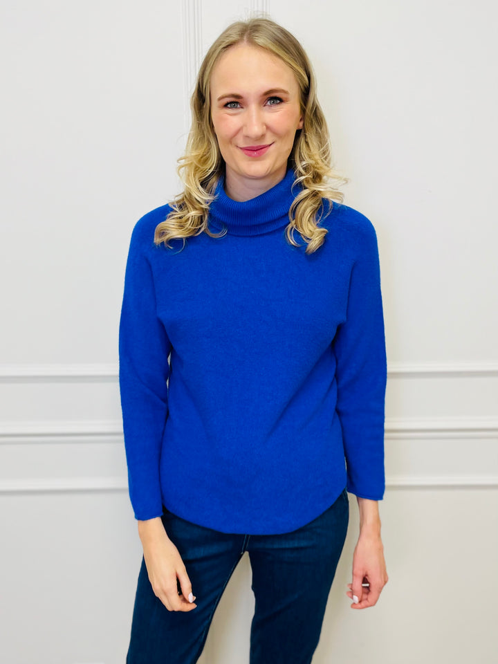 "MANDY" Roll Neck Jumper-Blue