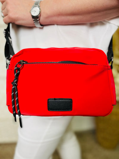 Canvas Crossbody Handbag-Red