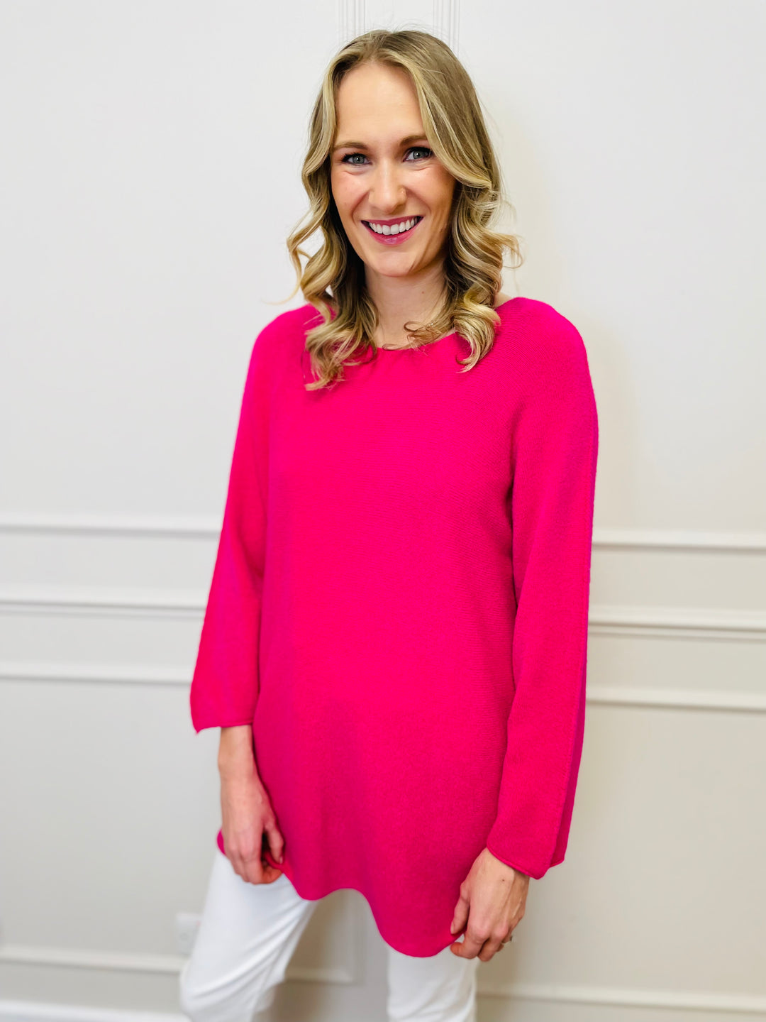 "GINNY" Basic Soft Jumper-Pink