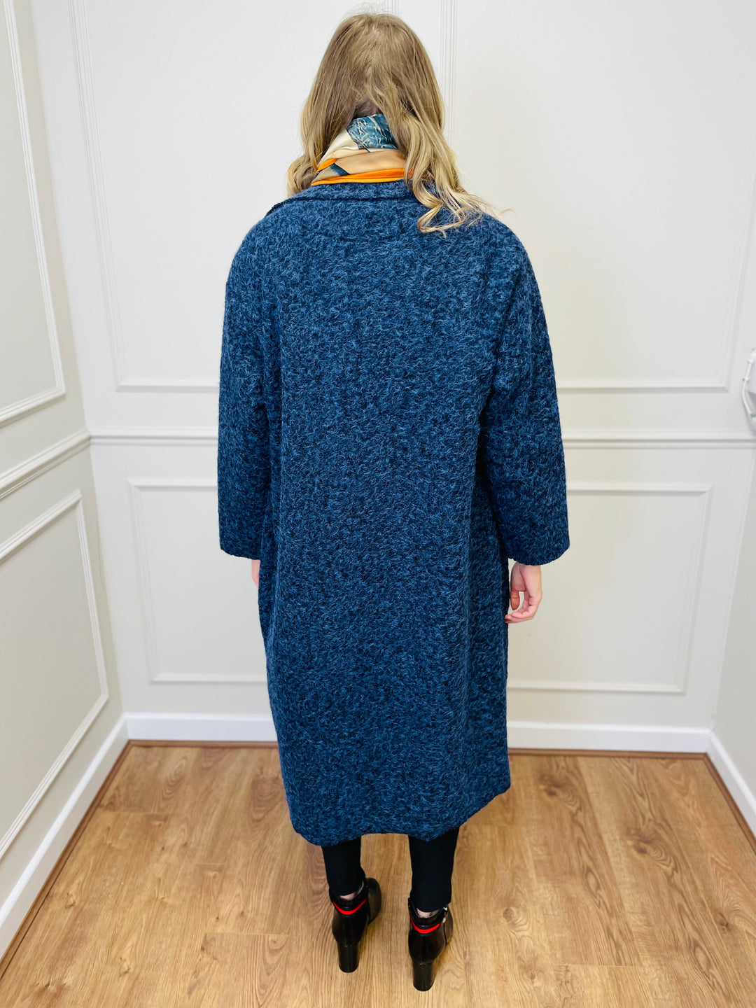 "JOSEPHINE" Longline Coat-Navy