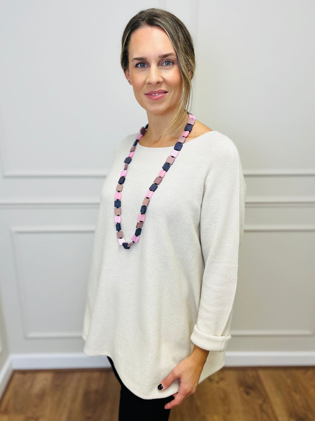 "GINNY" Basic Soft Jumper-White