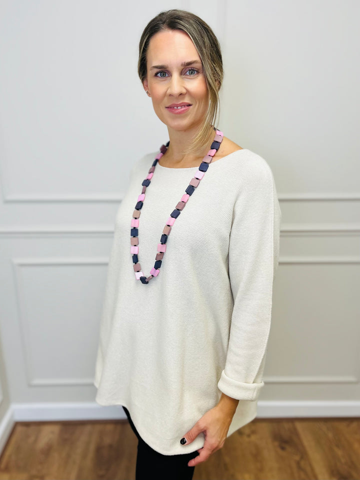 "GINNY" Basic Soft Jumper-White