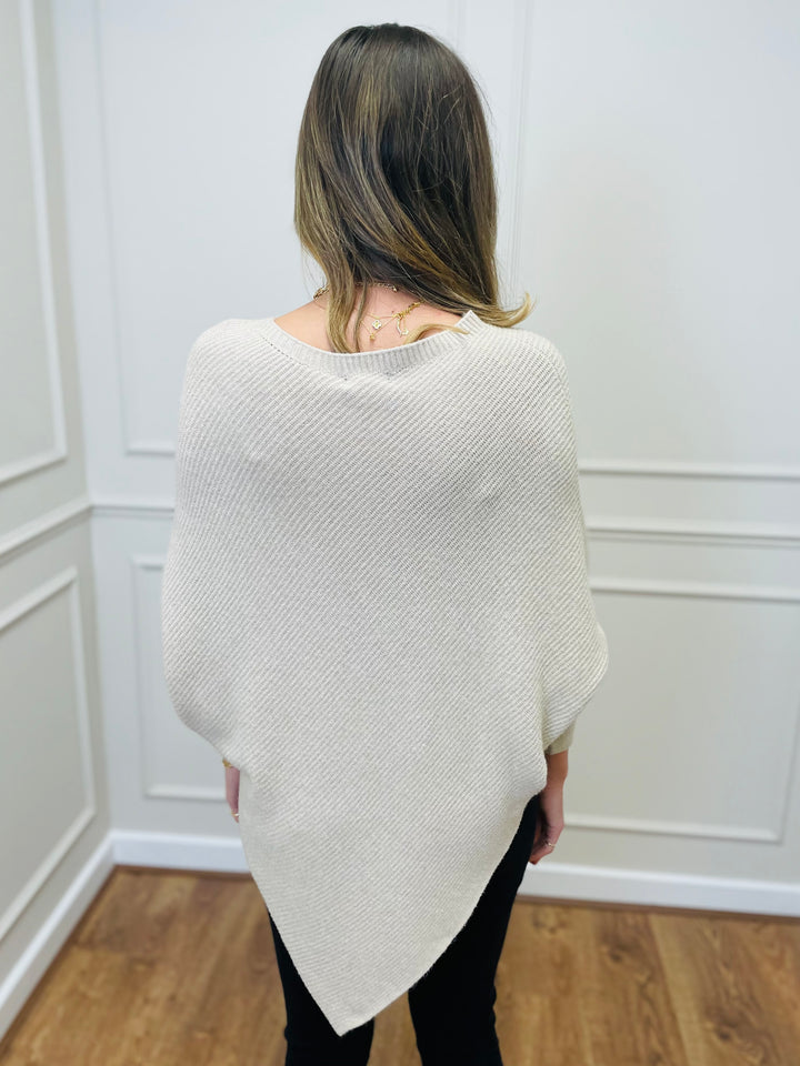 "ELLA" LUXURY Poncho-Sand