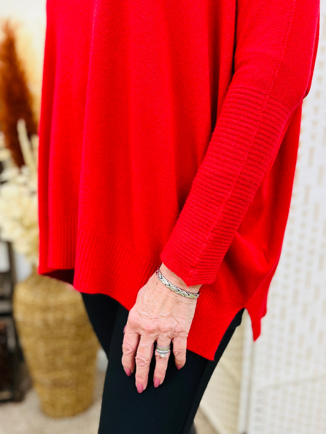 "KIKO" Super Soft Knitted Jumper-Red