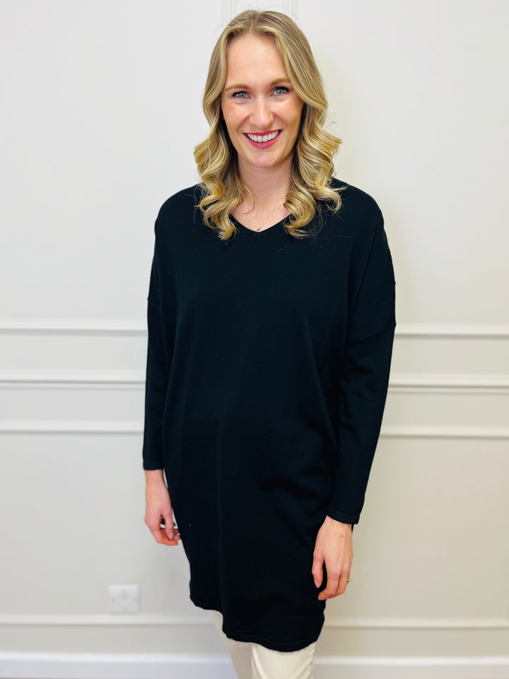 "RUTH” Embellished Tunic-Black