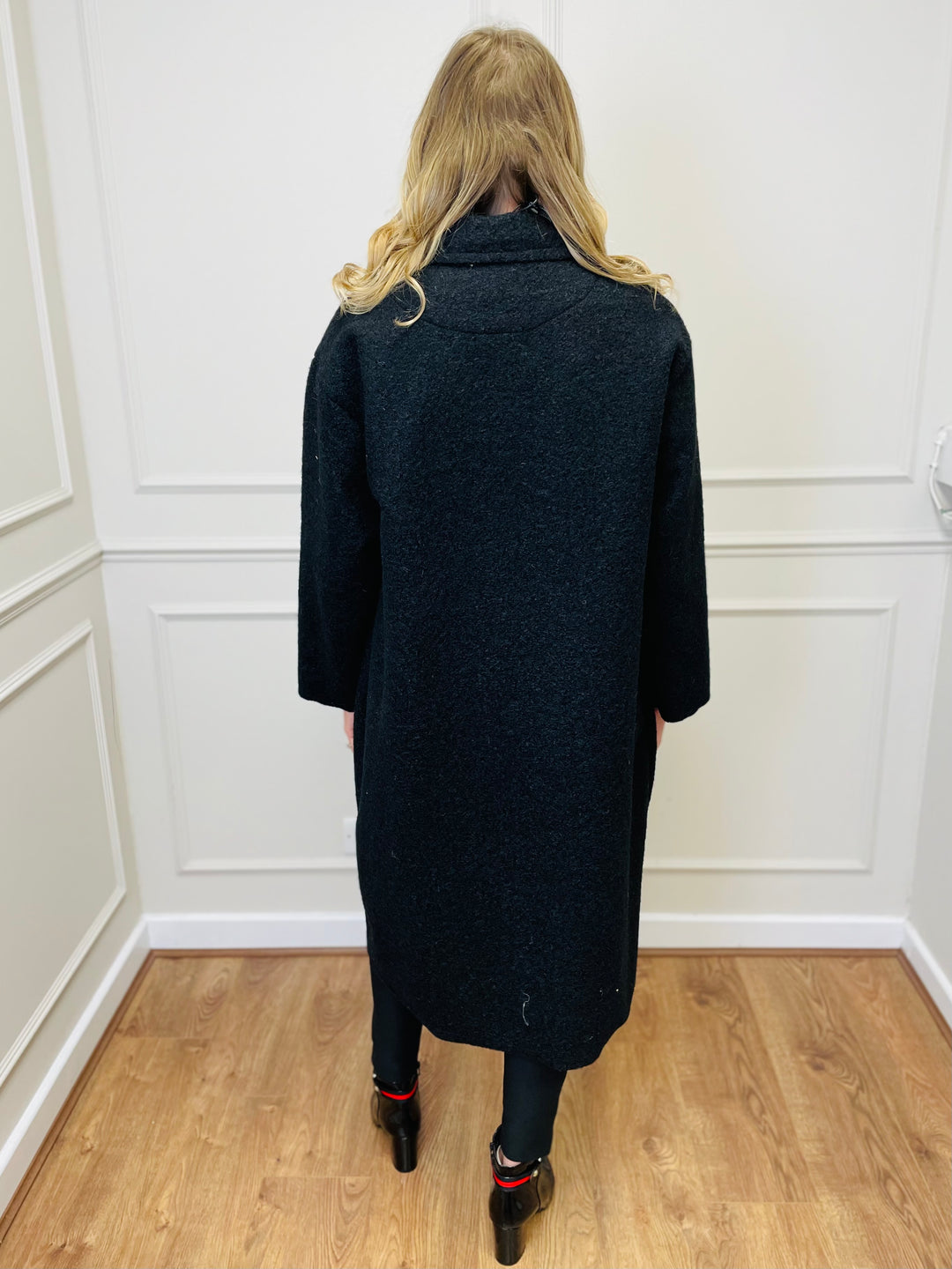 "JOSEPHINE" Longline Coat-Black